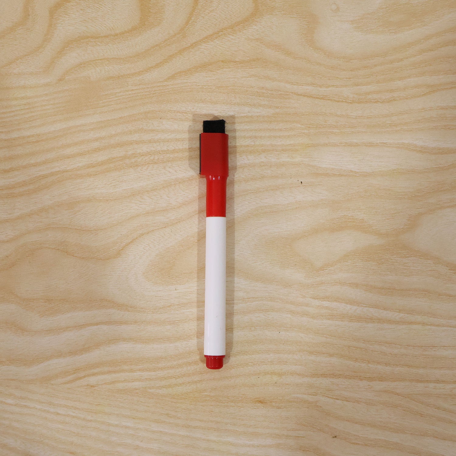 Red bullet tip whiteboard marker with built-in eraser for smooth writing