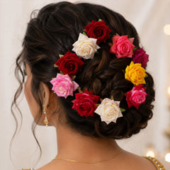 Colourful Flowing Flower Hair Pin (12 Pcs Set / Mix Color), Hair accessories