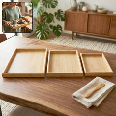 Bamboo Serving Tray Set