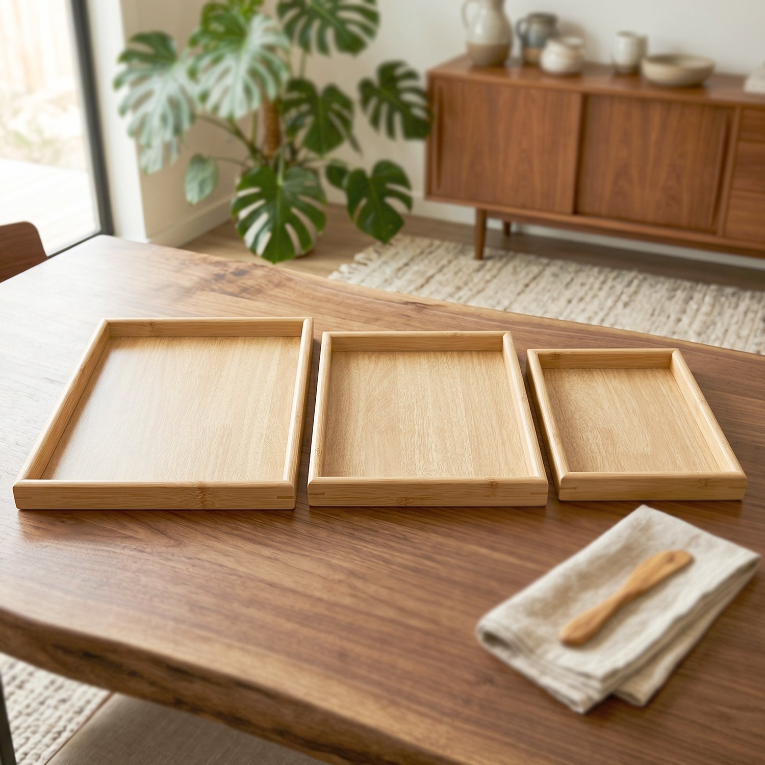  Bamboo Tray Set