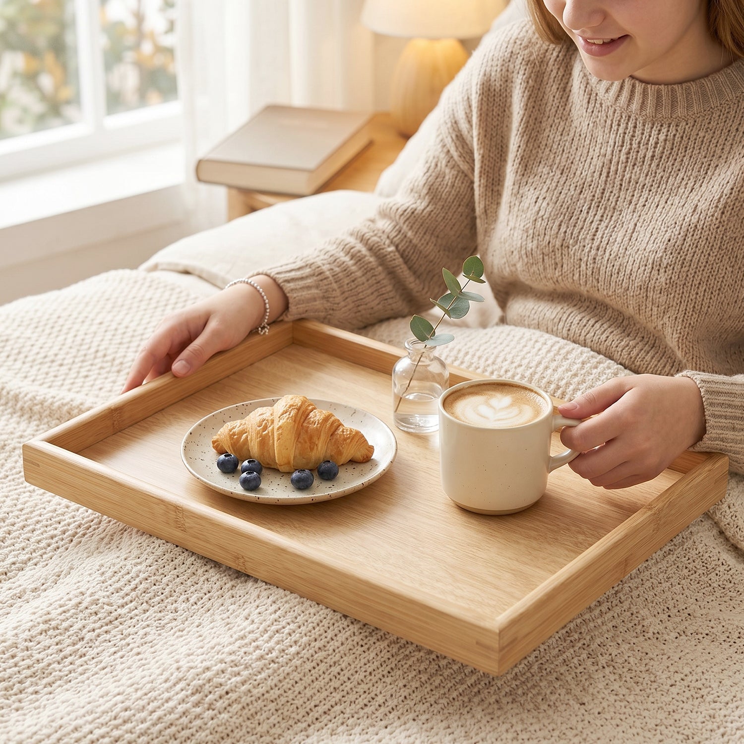 Wooden Finish Multipurpose Serving Tray Set (3 Pc)