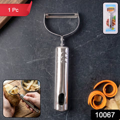 Close-up of stainless steel vegetable peeler