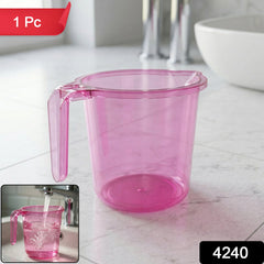 colorful plastic bathroom mug side view