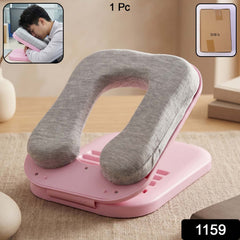 Foldable Soft Nap Doughnut Pillow Portable Neck Support Cushion Travel Rest Cushion Desk Sleeping Pillow Compact Carry Case Design 1 Pc
