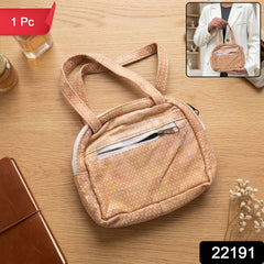 Faux-leather mini handbag with front zip pocket for girls