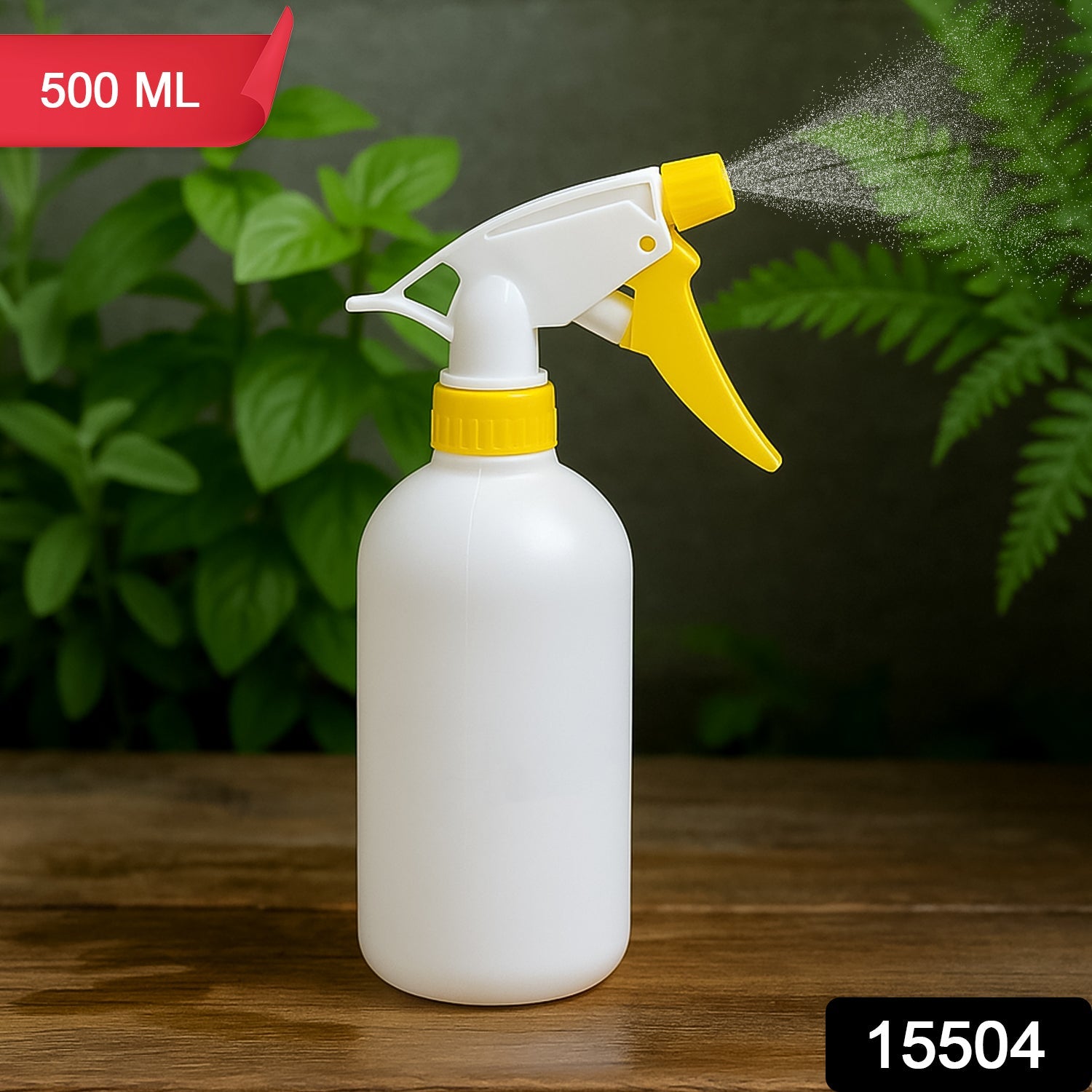 Spray bottle side angle with floral design