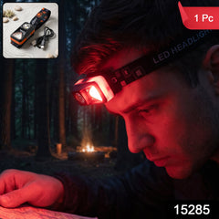 Rechargeable sensor headlamp with adjustable band, 1 piece