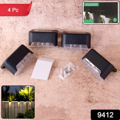 DeoDap 4-Piece Solar Waterproof Garden Stair Railing Lights - in-use lifestyle shot