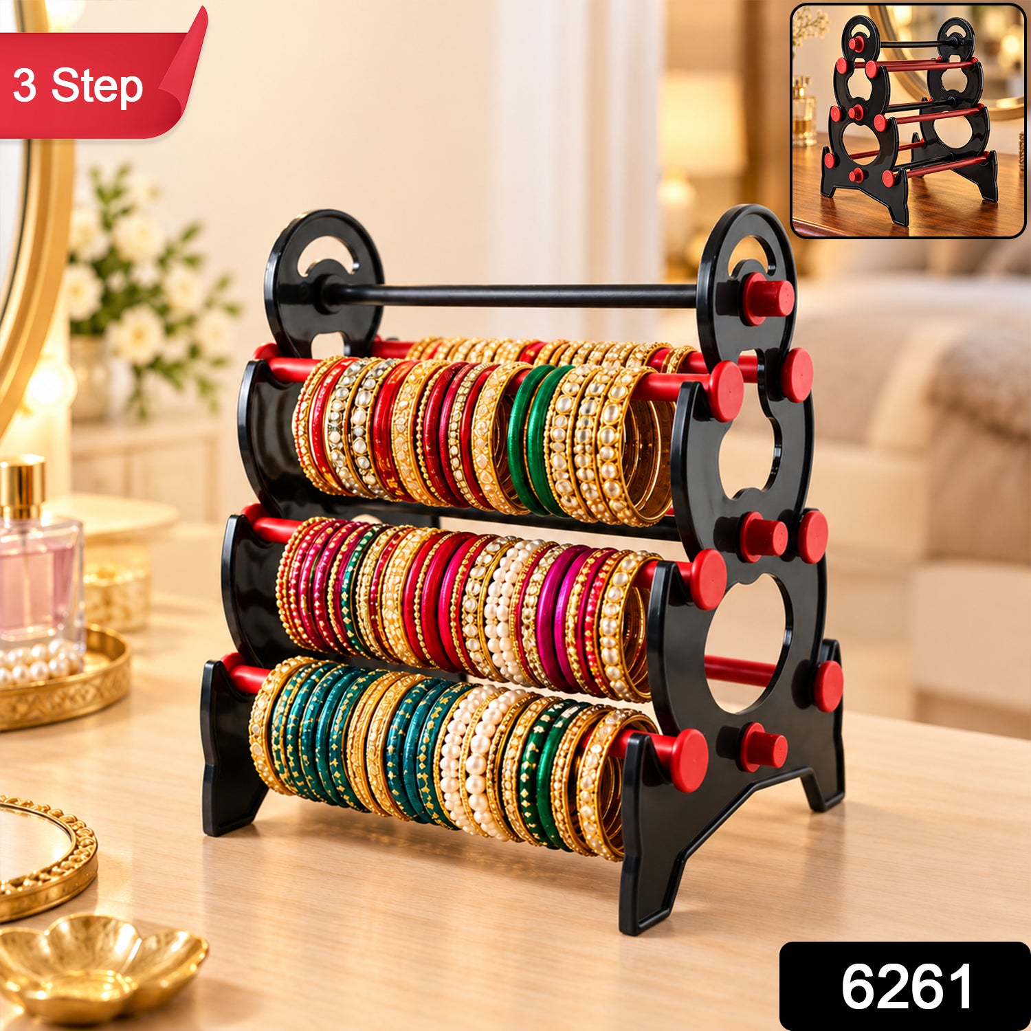 Bangle Stand 3 Step Bangle Storage Organizer Suitable For Display & Home