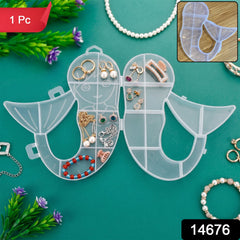 Mermaid Shape Storage Box Plastic Jewellery Organizer Multi Compartment (1 Pc)