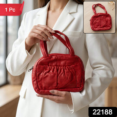 Cute small handbag for girls with handle and faux-leather finish