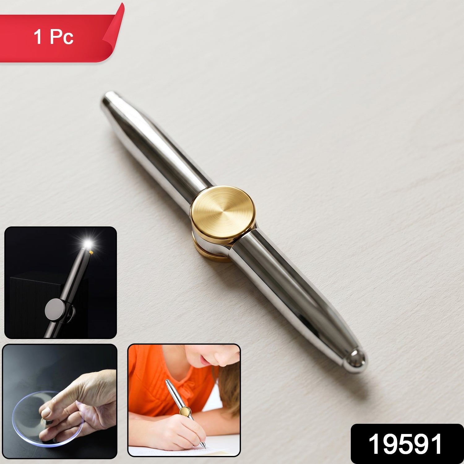 Premium Hand Spinner Pen with LED Light (1 Pc)