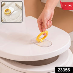 Toilet lid lifter with adhesive mount, 1 piece