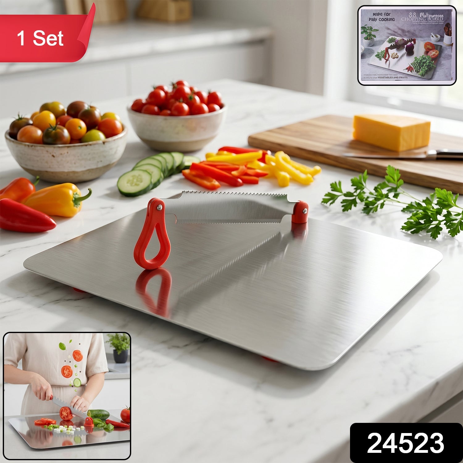 Stainless Steel Multipurpose Chopping Board â€“ Hygienic & Durable for Kitchen