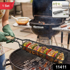 BBQ grill basket set with locking lid, 1 set