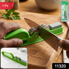 Handheld Knife Sharpener with Grip Handle, Manual Blade Sharpening Tool (1 Pc)