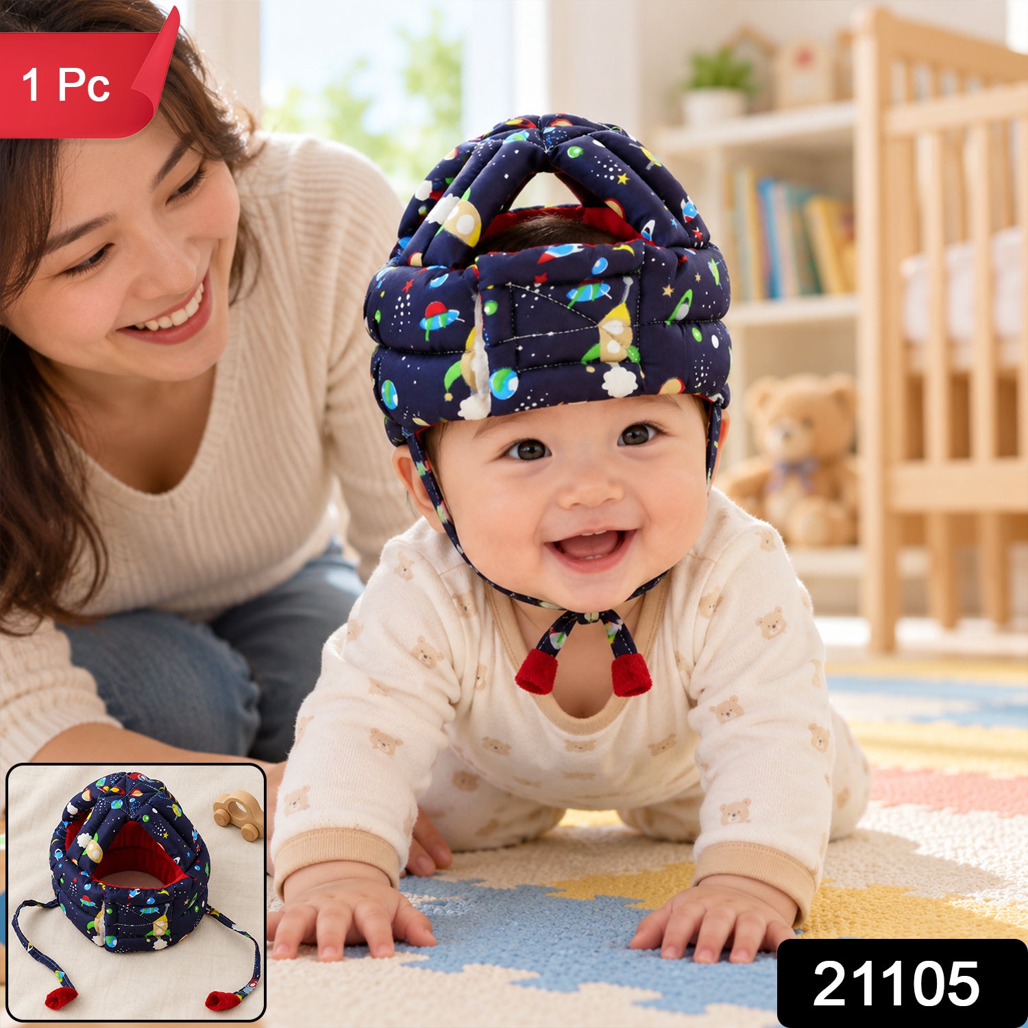 Baby Safety Helmet for Crawling & Walking Protection - 1 Pc