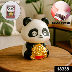 Solar Powered Moving Panda Car Dashboard Decoration â€“ 1 Pc