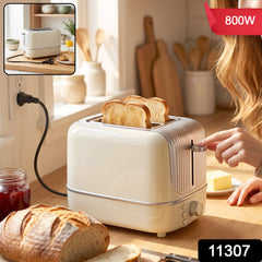 800W 2 Slice Pop Up Bread Toaster with Browning Control for Kitchen (1 Pc)
