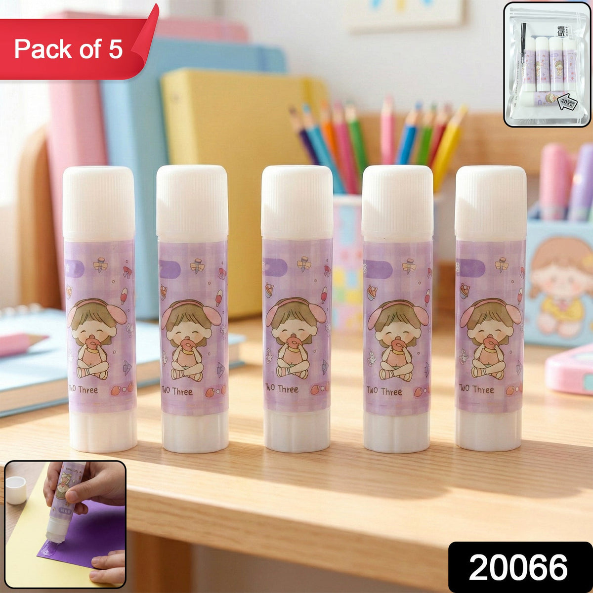 Glue Stick Set with cartoon design