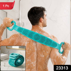 Silicone Body Scrubber Bath Belt Dual Handle Back Exfoliating Strap (1 Pc)
