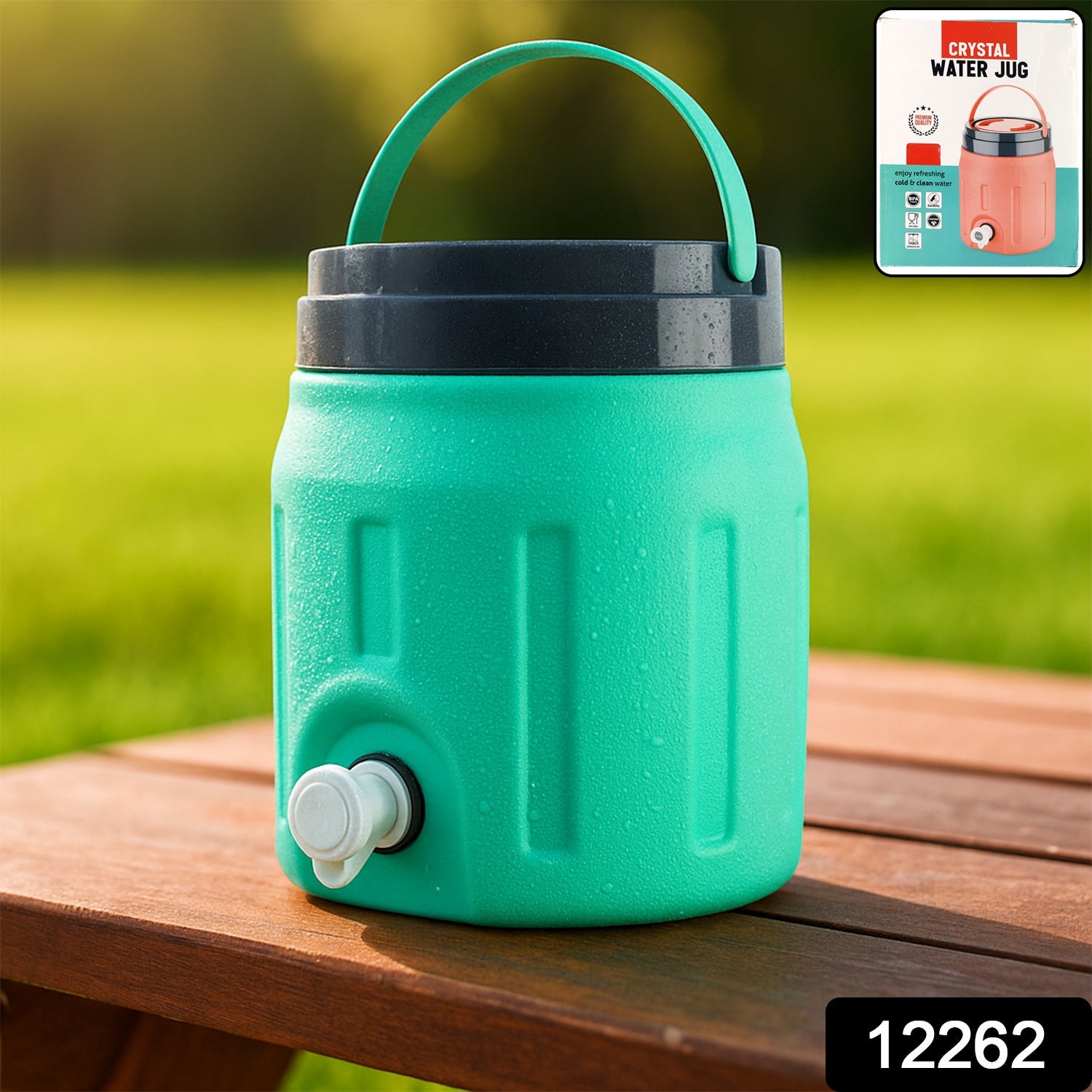 ChillPour insulated water jug side angle with handle