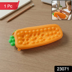 Pop It silicone pencil pouch with secure zipper closure