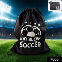Soccer printed sport drawstring bag