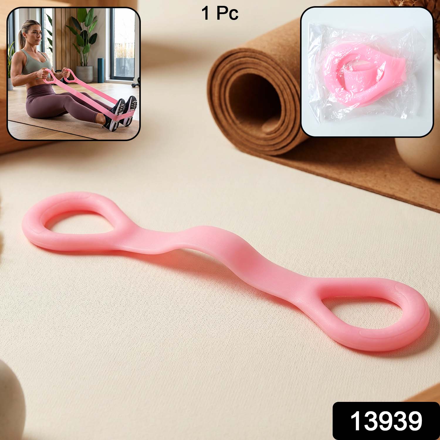 Silicone resistance band stretched for exercise