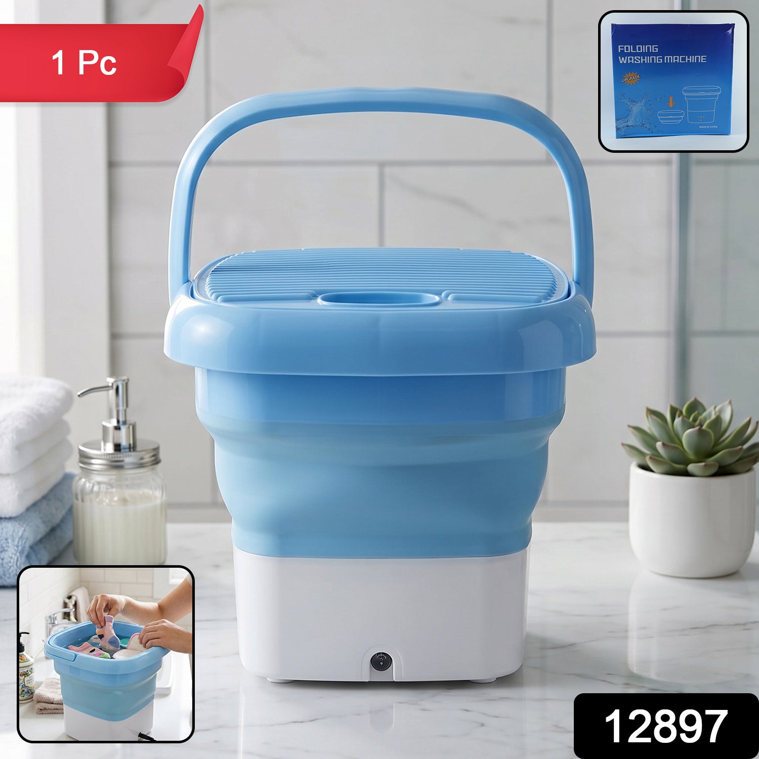 Folded mini portable washing machine compact design