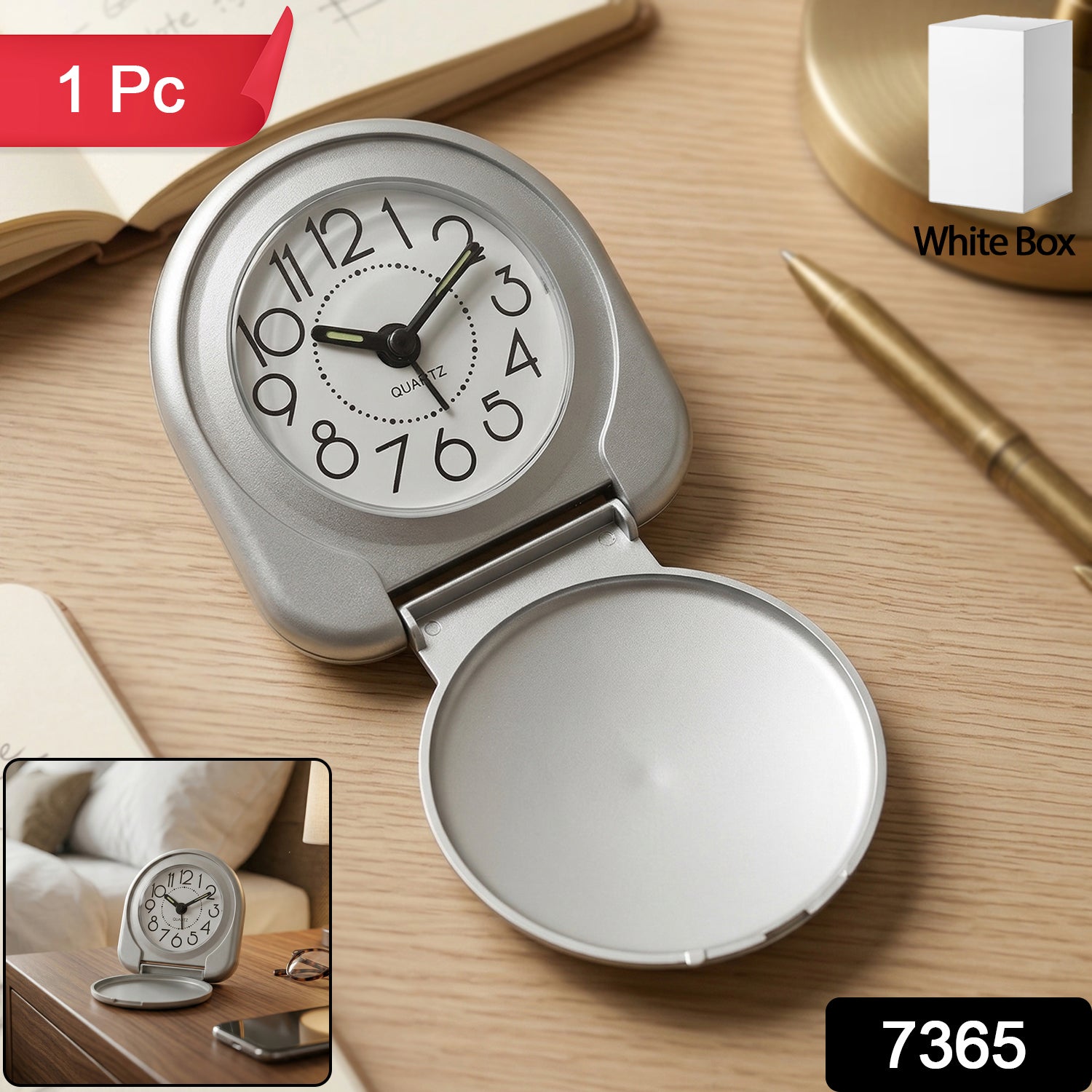 Compact Foldable Travel Alarm Clock 1 Pc