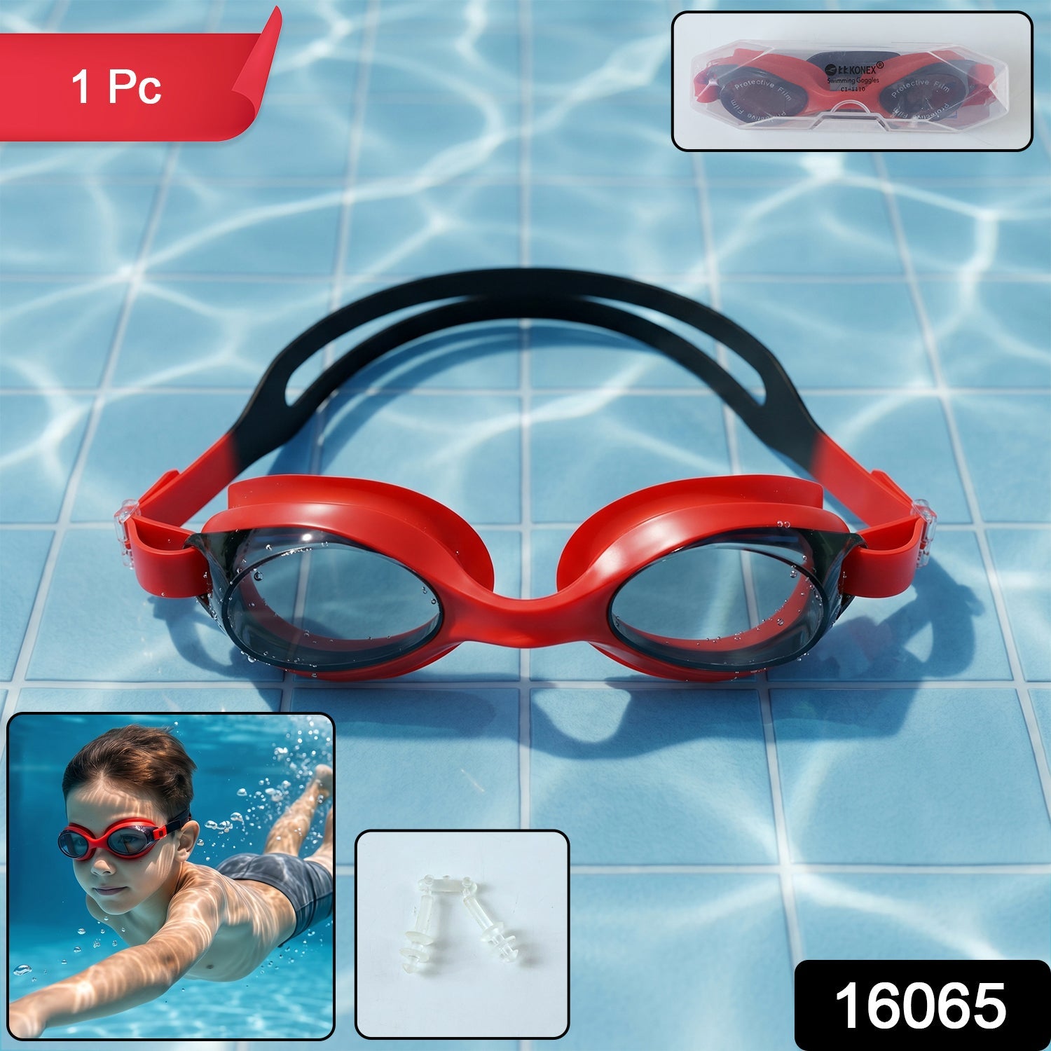 Red Swimming Goggles close-up