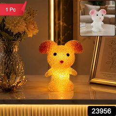 Cartoon Mouse Shape LED Night Lamp Crystal Texture Warm Glow (1 Pc)