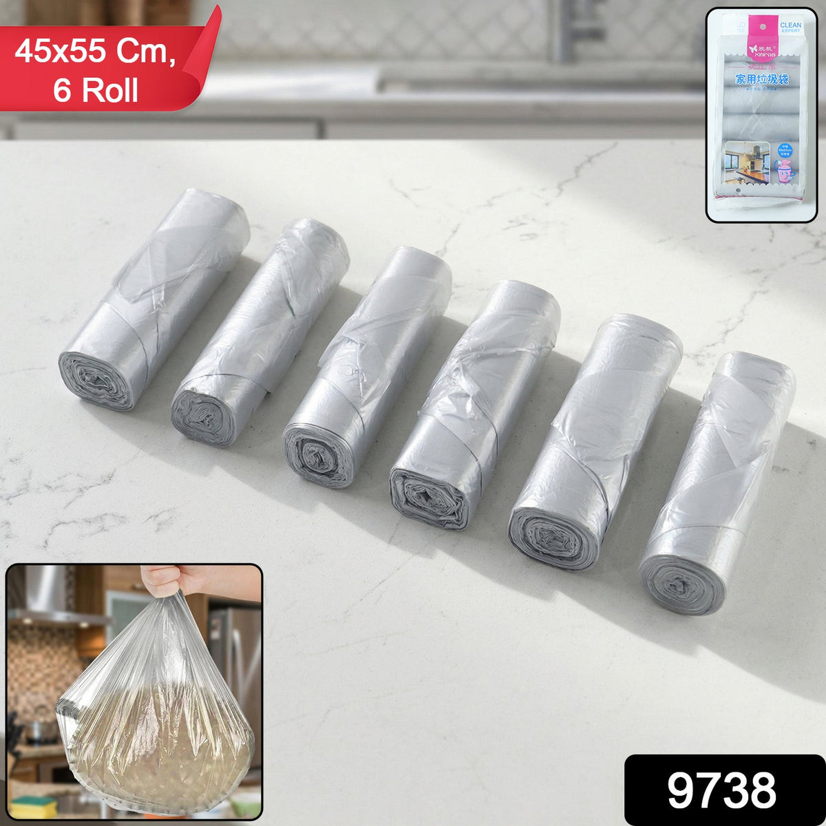 Close-up of Garbage Bags Roll
