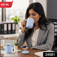 400 ml steel rim coffee mug, 1 piece