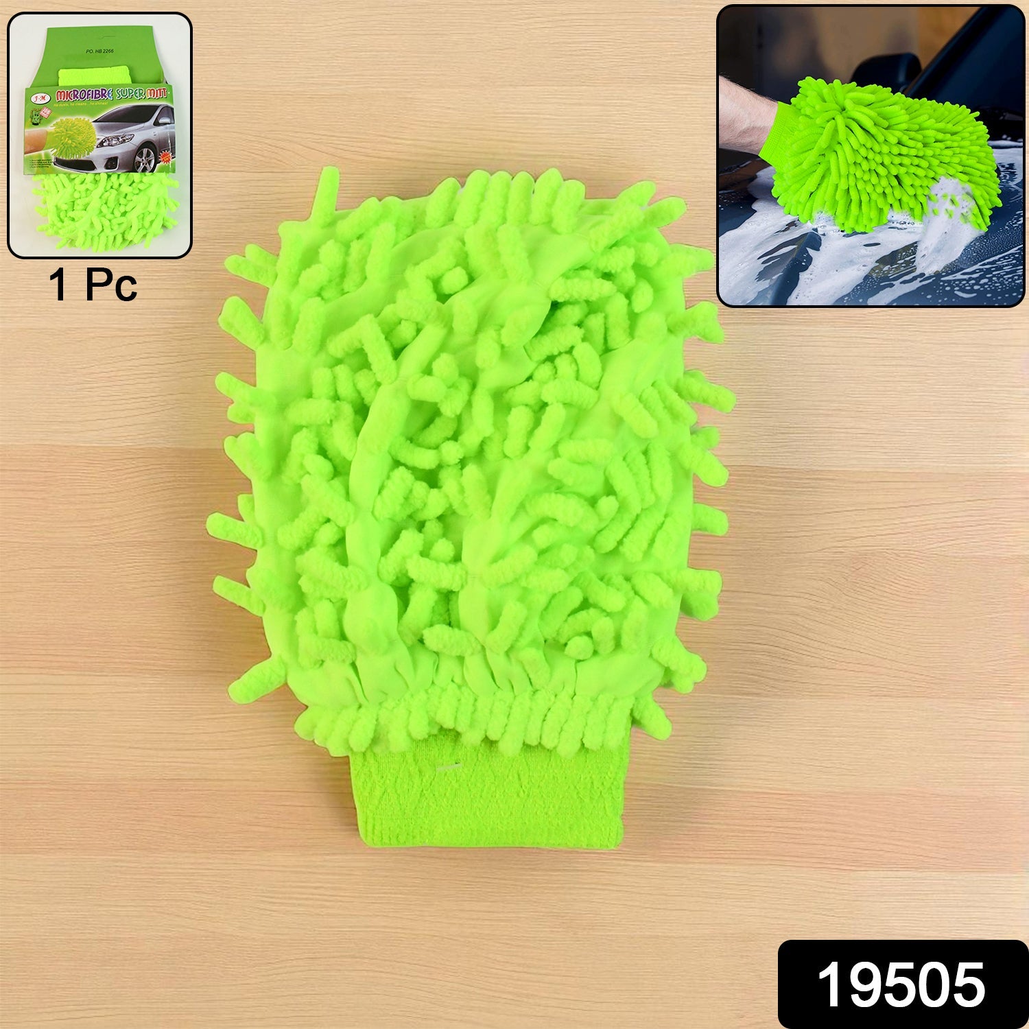 Soft Microfiber Chenille Bristles on Glove