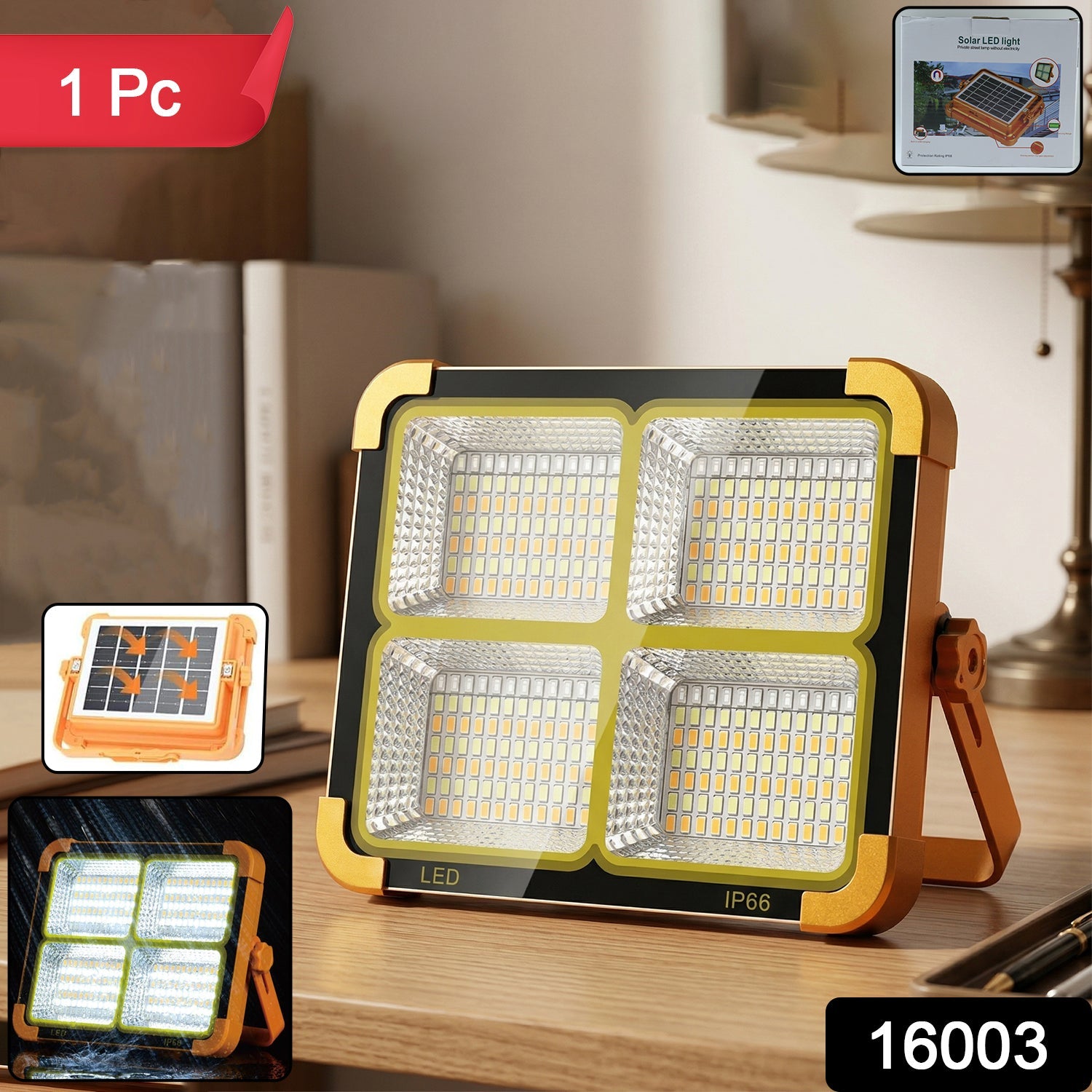 High Power Solar LED Flood Light (1 Pc, 2400mAh)