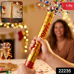 Golden Party Popper Confetti Cannon Shooter for Birthday and Celebration (1 Pc) view 2