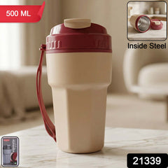 Plastic Sipmate Style Sipper Bottle with flip-top lid open