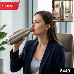 1 litre stainless steel vacuum flask for hot and cold drinks