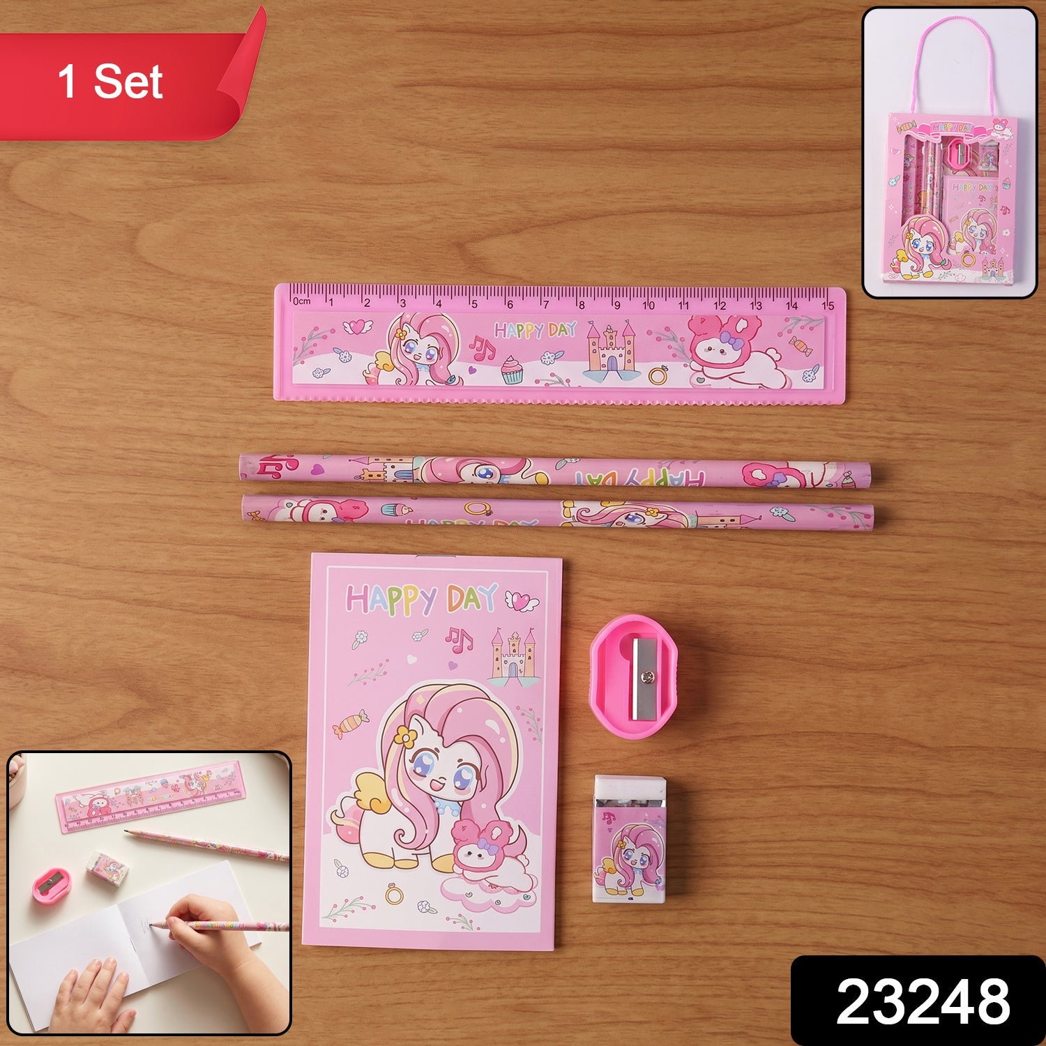 Cartoon Stationery Gift Set - Cute Unicorn Design