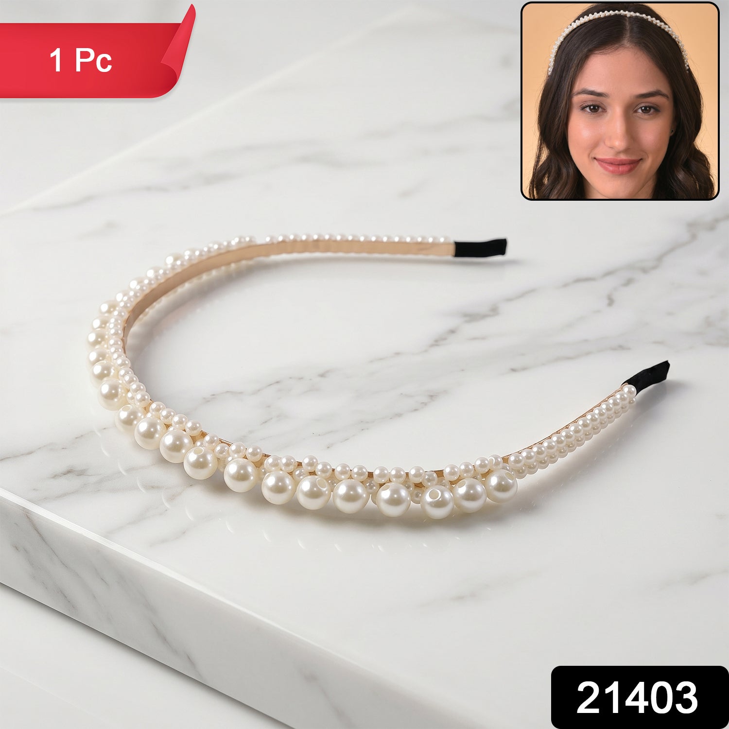 Elegant Pearl Studded Hairband for Women Daily Wear Headband (1 Pc)