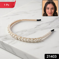Elegant Pearl Studded Hairband for Women Daily Wear Headband (1 Pc)