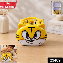 Cute Cartoon Design Metal Piggy Bank with Lock and Key (1 Pc Mix Design)