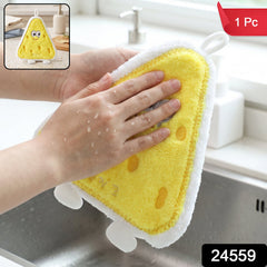 Cartoon Microfiber Hanging Hand Towel Quick Dry Kitchen Wipe Cloth (1 Pc)