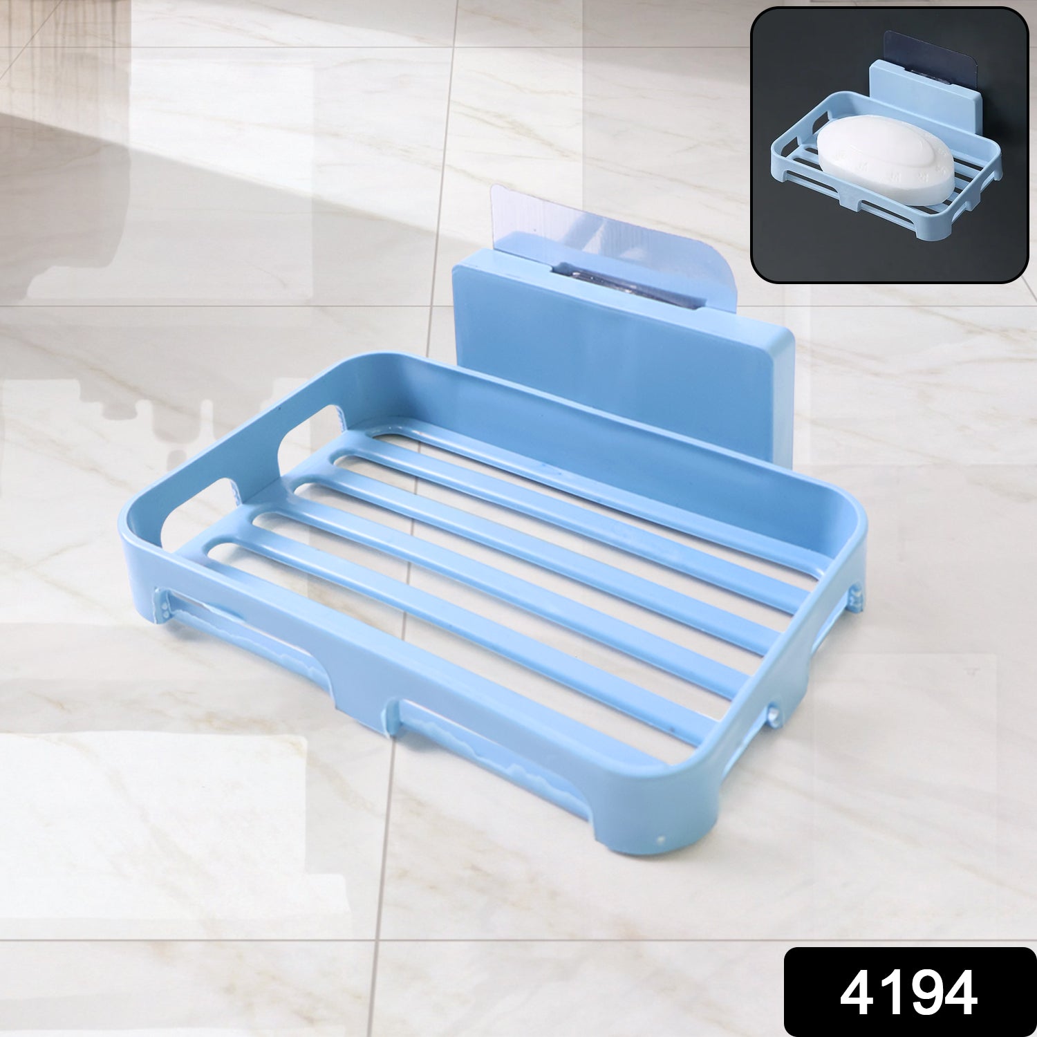 Close-up of soap holder adhesive back