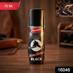 Maxwax black liquid shoe polish packaging
