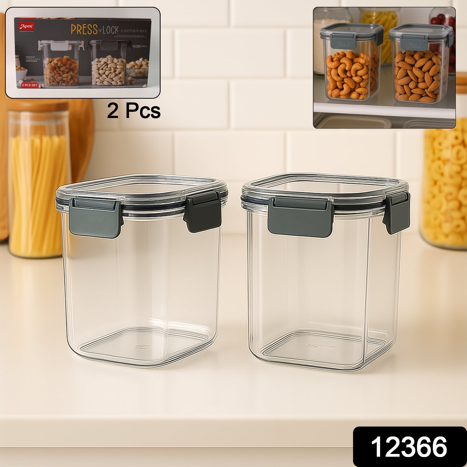 Apex Press N' Lock 2-piece container with dry goods