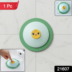 Cute Duck Design Silicone Sink Drain Stopper with Suction Base 1 Pc