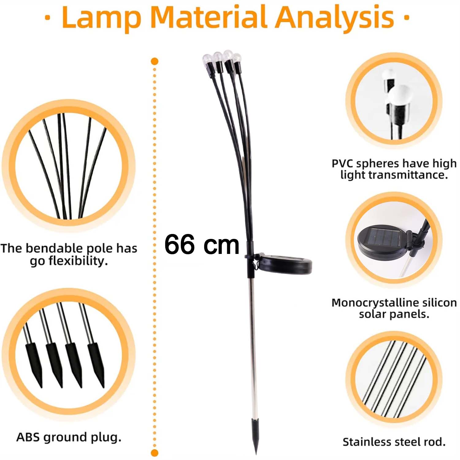 2 Pc Solar LED Garden Stake Firework Lights